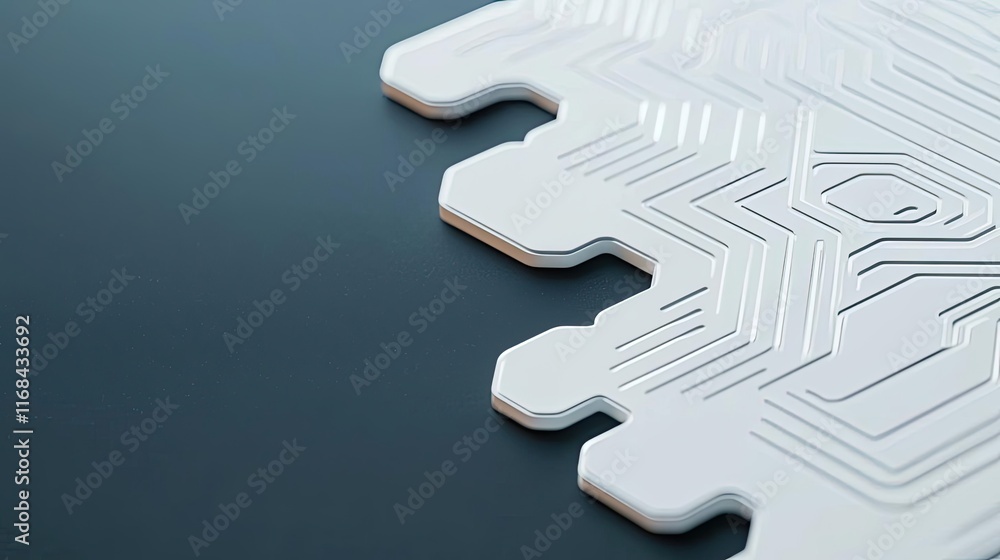 Aufkleber chalkboard abstract background idea. close-up of a sleek, white circuit board design against a contr