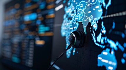 Kid investors Day.A hand using a stylus on a futuristic digital interface with data, icons, and diagrams, symbolizing technology and innovation.