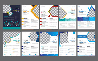 Business flyer design corporate flyer template geometric shape poster design brochure gradient abstract magazine background space for photo