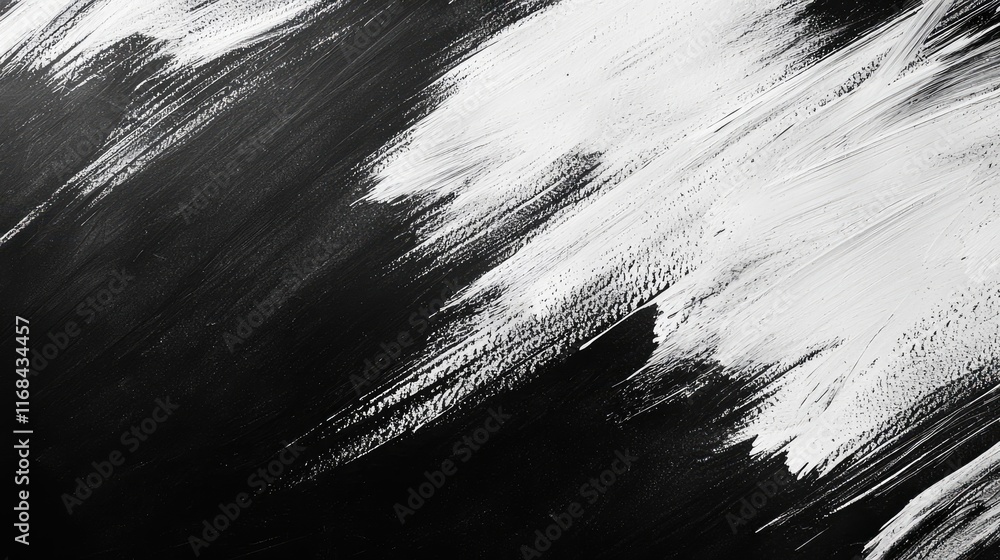 Aufkleber Chalkboard abstract background idea. Abstract black and white brush strokes creating dynamic textures and patterns.
