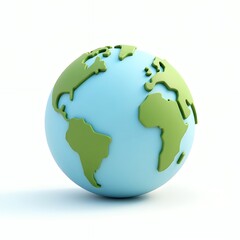 Fototapeta premium Stylized 3D Earth Globe: A Simple Representation of Our Planet