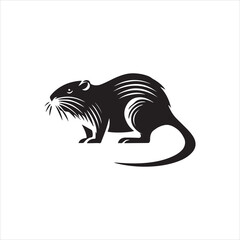 illustration of a black and white rat