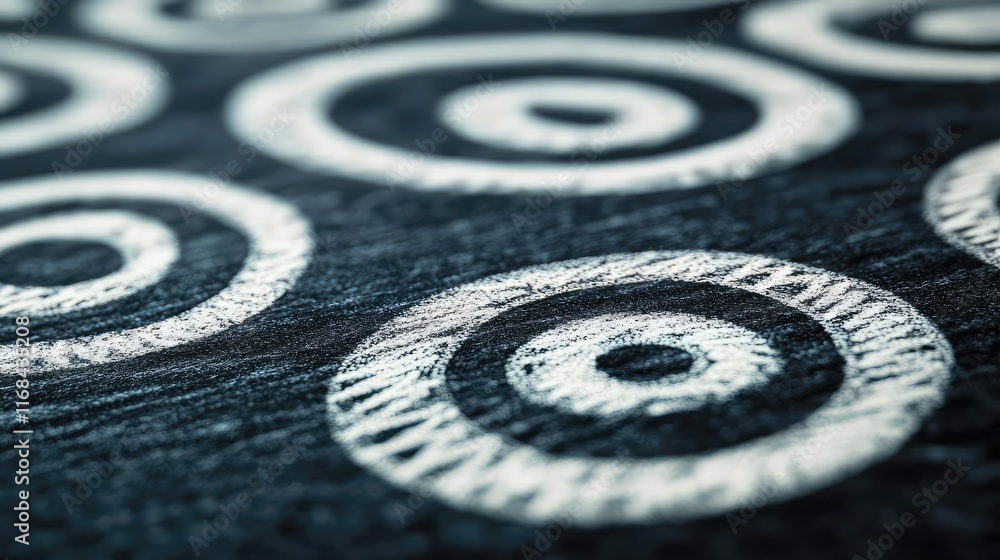 Aufkleber Chalkboard abstract background idea. Intricate spiral patterns on a textured surface create a captivating abstract image.