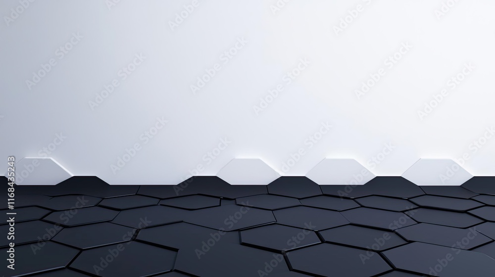 Poster Chalkboard abstract background idea. Abstract hexagonal pattern with a clean, modern surface and minimalistic design.