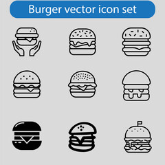 Burger icon vector art illustration of fast food set for UI and UX, website or mobile app design.
