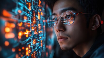 Hacker Cybercrime Digital Interface QR Code Cyberpunk Technology