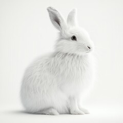 Obraz premium White Rabbit Sitting