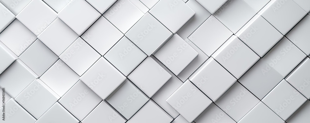 Poster Grid abstract background idea. Stylish abstract pattern featuring white 3D cubes in a visually striking layout.