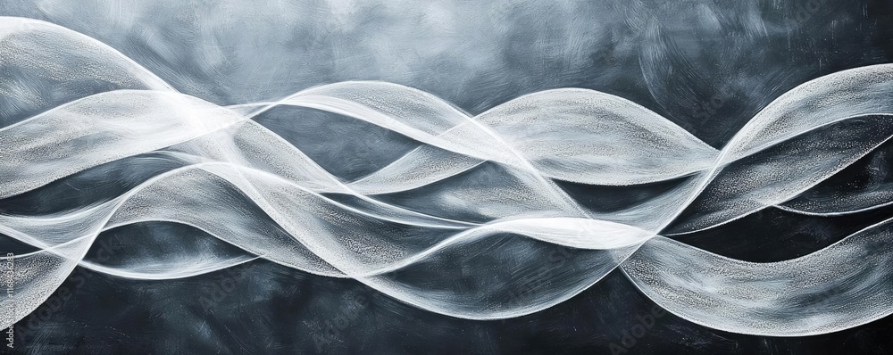 Aufkleber Chalkboard abstract background idea. Abstract wavy lines create a mesmerizing flow in a grey background, evoking calmness.