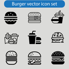 Burger icon vector art illustration of fast food set for UI and UX, website or mobile app design.
