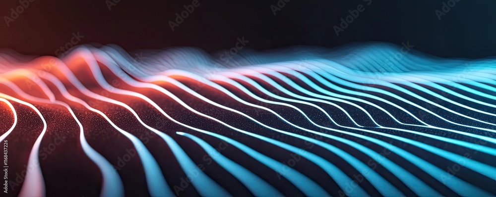 Poster Chalkboard abstract background idea. Abstract digital waves in vibrant blue and red tones create a modern visual effect.
