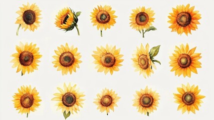 Watercolor style of Yellow sunflower background,abstract sunflower floral seamless pattern for rustic wedding design, thanksgiving decoration, scrapbooking,Elements,hand drawn illustration.