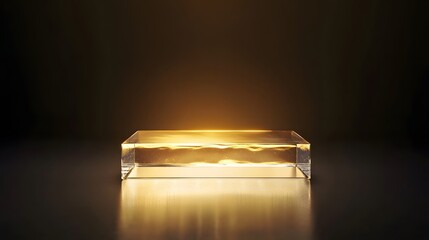 Illuminated Glass Cube Display Platform