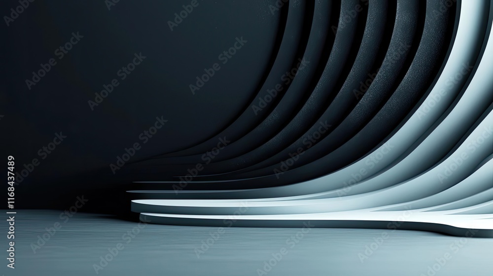 Aufkleber Chalkboard abstract background idea. Abstract design featuring smooth curves and shadows for modern compositions.