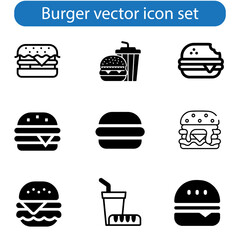 Burger icon vector art illustration of fast food set for UI and UX, website or mobile app design.
