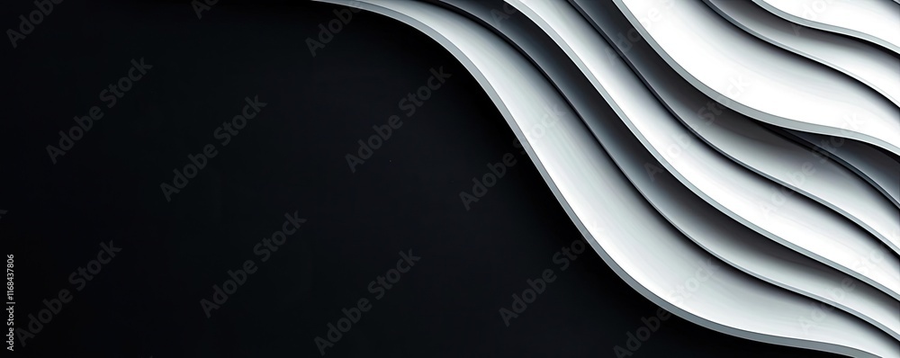 Poster Chalkboard abstract background idea. Abstract waves in black and white create a modern and elegant design element.
