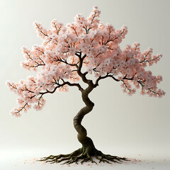 A flower Tree, white skin background 