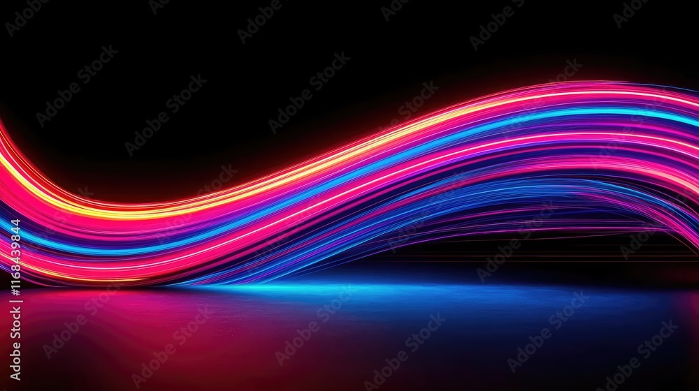 Poster Chalkboard abstract background idea. Colorful light trails creating a dynamic and modern abstract background.