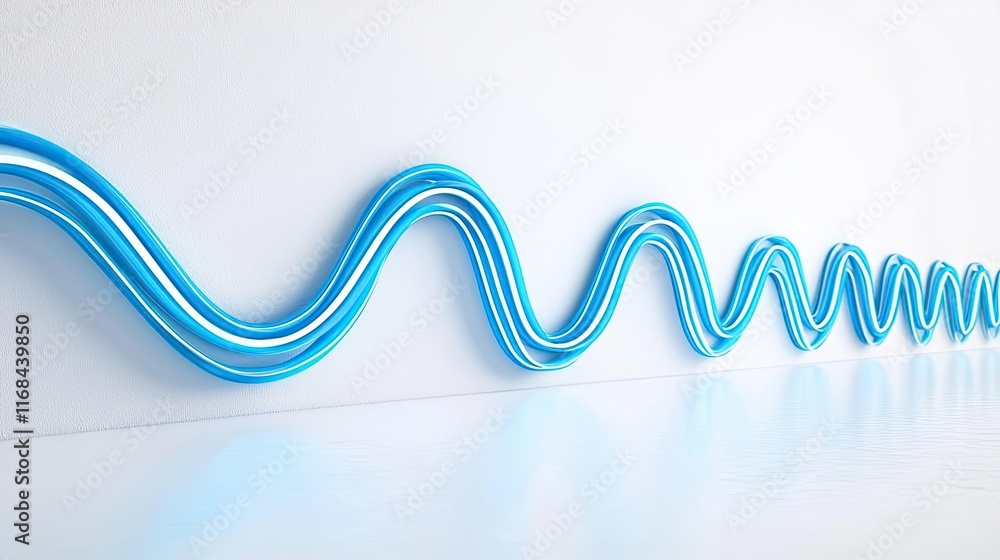 Poster Chalkboard abstract background idea. A stylish wave pattern created with blue lines against a clean white background.