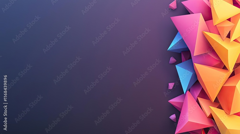 Poster Chalkboard abstract background idea. Colorful geometric shapes create a vibrant, dynamic background for design projects.