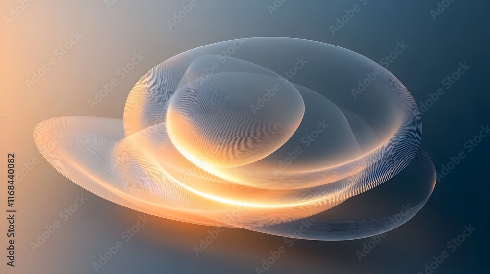 Poster abstract glowing orb composition of intersecting curves