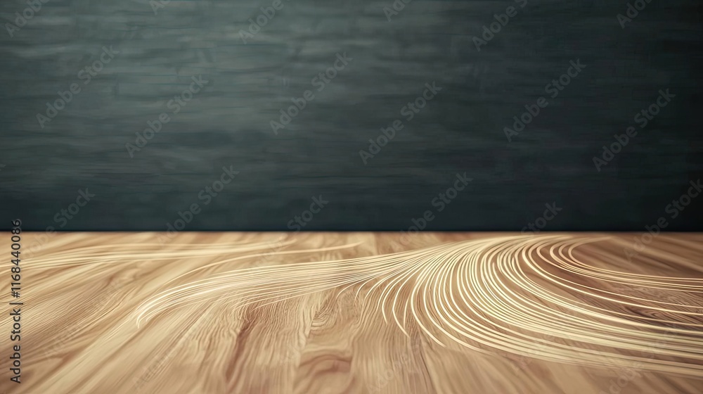 Poster chalkboard abstract background idea. wooden floor texture with a chalkboard backdrop, ideal for desi