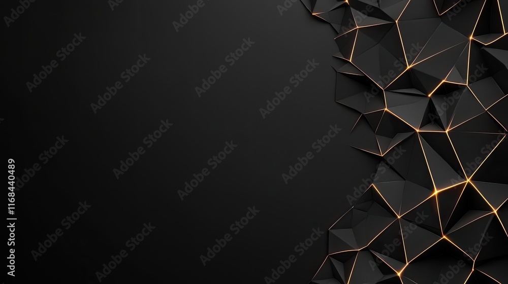 Poster chalkboard abstract background idea. abstract geometric background with black and gold highlights, p