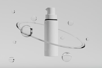 3d illustraion of cosmetic skin care beauty spa cream mockup, bathroom interior, medical healthcare treatment, fashion of makeup, bottle tube of packaging.