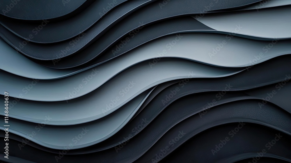 Poster Chalkboard abstract background idea. Abstract wavy patterns in blue and gray tones for creative design projects.
