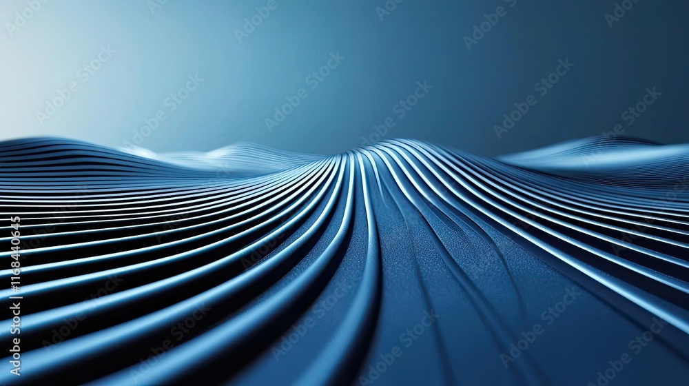 Poster Chalkboard abstract background idea. Abstract waves create a serene and modern visual composition in soothing blue tones.