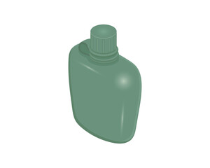 vector design of a green bottle-like drinking device or container which is usually used by soldiers or warriors to fill water for drinking