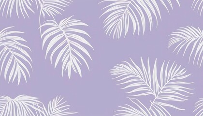 White Palm Fronds on a Lavender Background