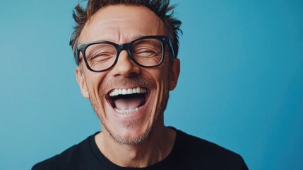 Old Man with Beard and Mustache, Laughing