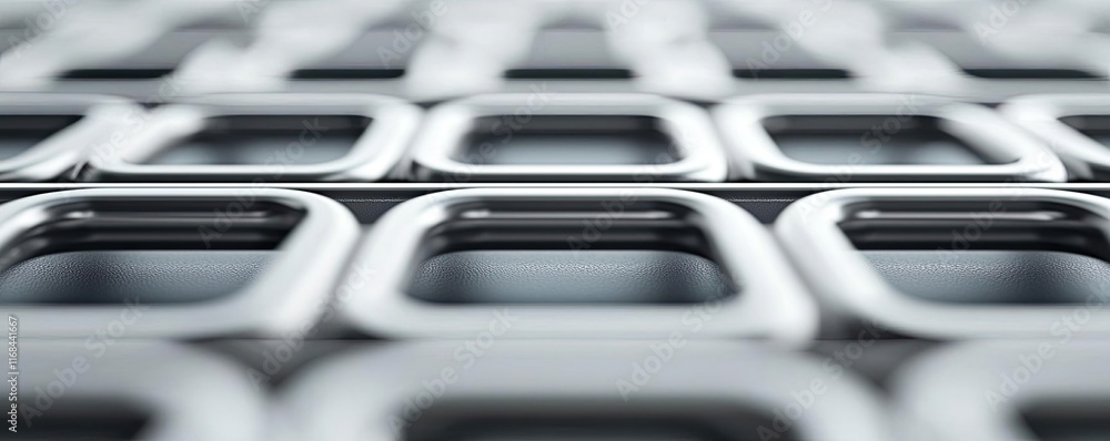 Poster Grid abstract background idea. Close-up view of a modern metal grid showcasing intricate design and functionality.