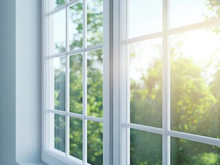 Pure Serenity: A Sunlit Window with a View of Nature