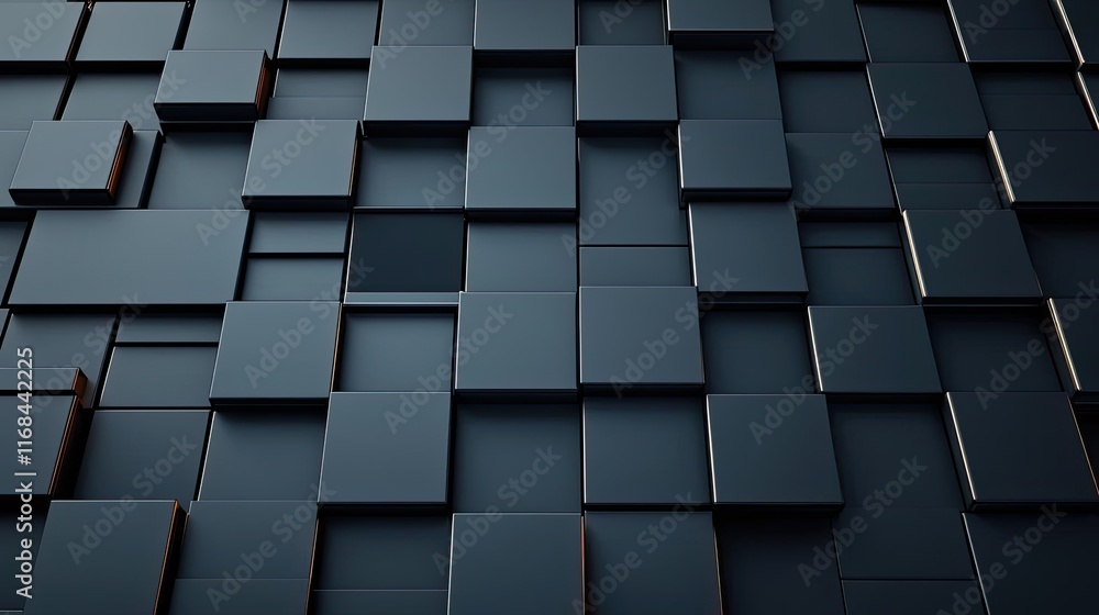 Aufkleber Grid abstract background idea. Abstract dark geometric pattern with square tiles creating a modern texture.