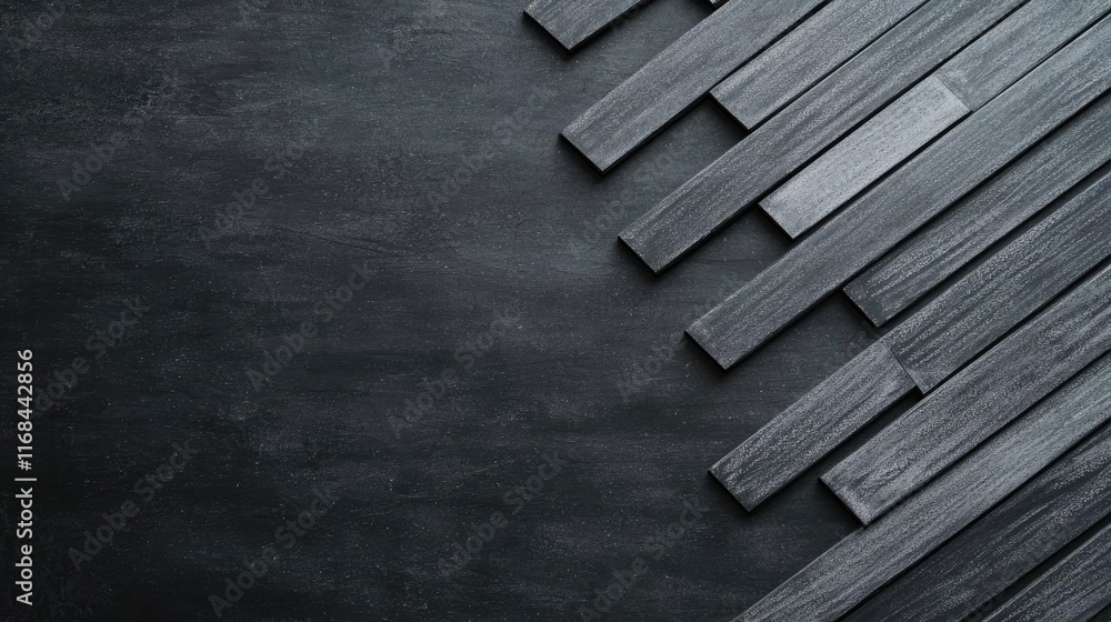 Poster Chalkboard abstract background idea. Abstract background of dark wooden planks arranged artistically for design use.