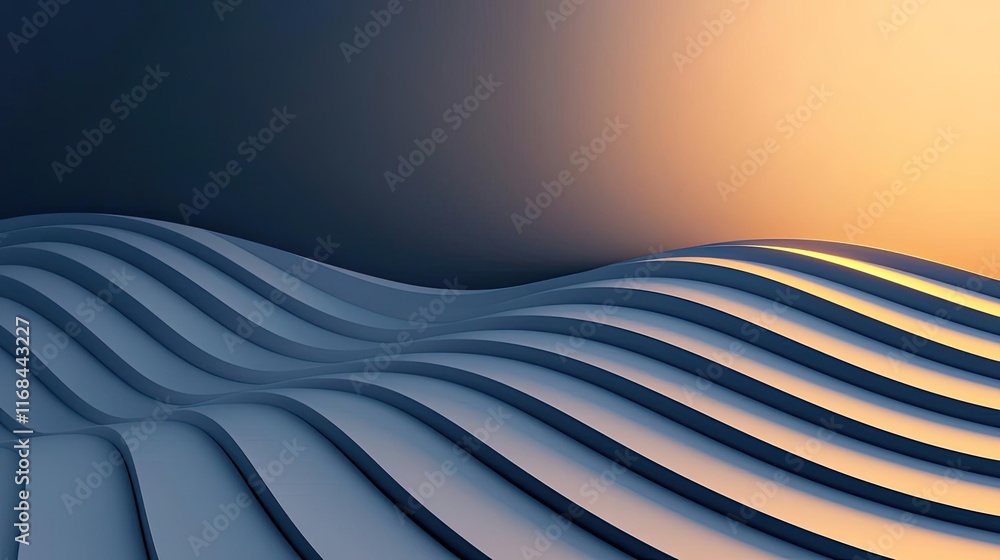 Poster Grid abstract background idea. Abstract waves with gradient light creating a serene and modern visual effect.