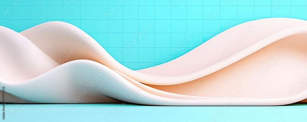 Poster Grid abstract background idea. Abstract wavy patterns in soft colors creating a modern aesthetic design.