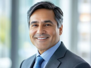Fototapeta premium Smiling Businessman in a Professional Setting