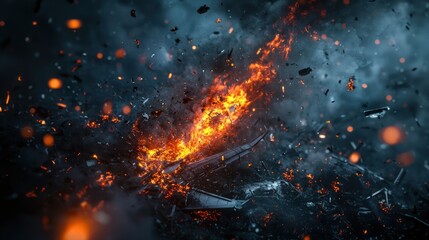 Fiery Inferno: A Dramatic Depiction of Destruction and Chaos