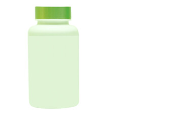 Green jar container for tablets, dietary supplements, medicines, creams