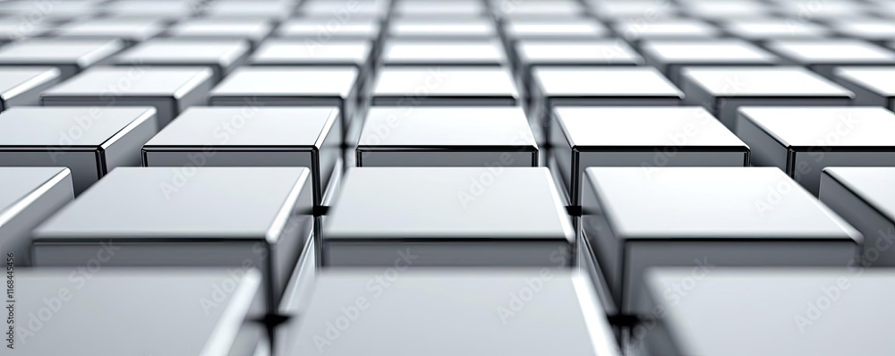 Poster Grid abstract background idea. Close-up view of metallic tiles arranged in a grid pattern, showcasing modern design.