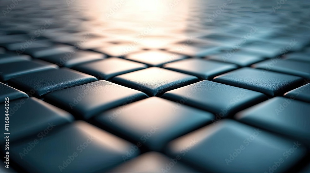 Poster Grid abstract background idea. Abstract close-up of textured tiles with a glossy finish and soft lighting.
