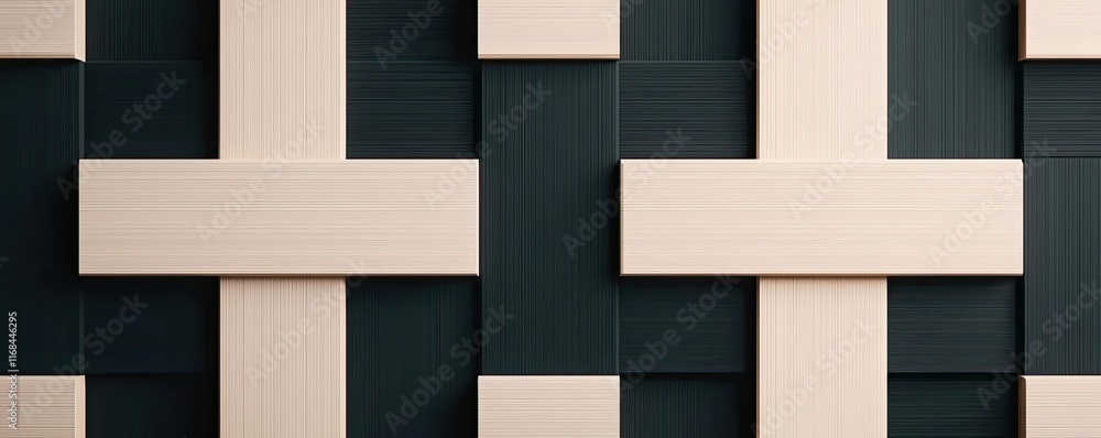 Aufkleber grid abstract background idea. stylish modern wall design featuring wooden textures and intricate pa