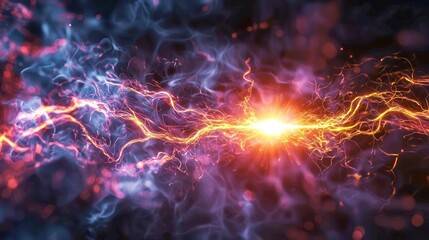 Obraz premium Abstract Cosmic Energy Burst: A Vibrant Display of Light and Color