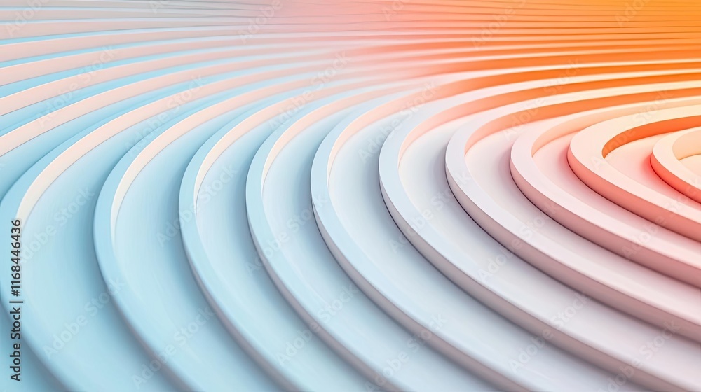 Poster Grid abstract background idea. Abstract wave patterns in soothing colors of blue and orange for design projects.
