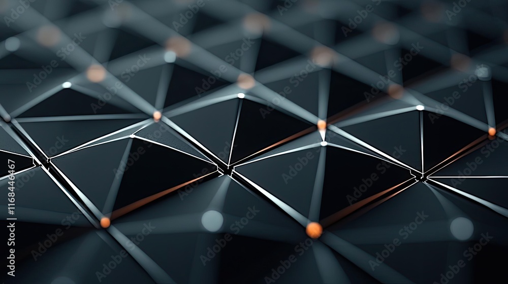 Poster Grid abstract background idea. Abstract geometric pattern featuring a seamless 3D effect with triangular shapes.