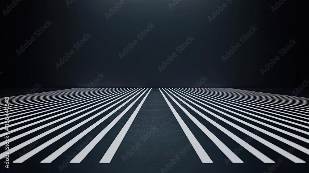 Poster Grid abstract background idea. Abstract lines create a dynamic perspective in a minimalist black space.