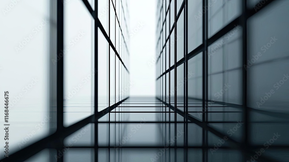 Leinwandbilder grid abstract background idea. a modern glass building captured from a unique low angle perspective.